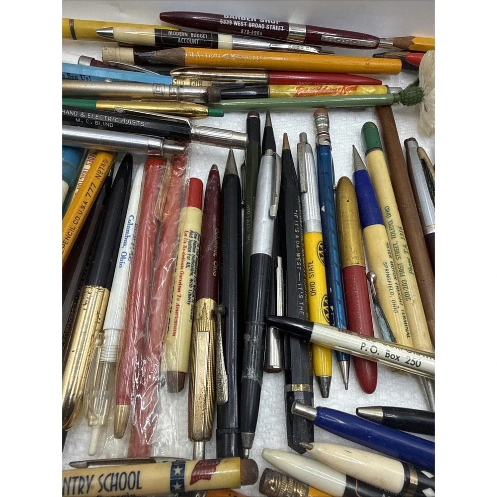 Lot of‎ 100+ Vintage Advertising Pens Pencils (untested)